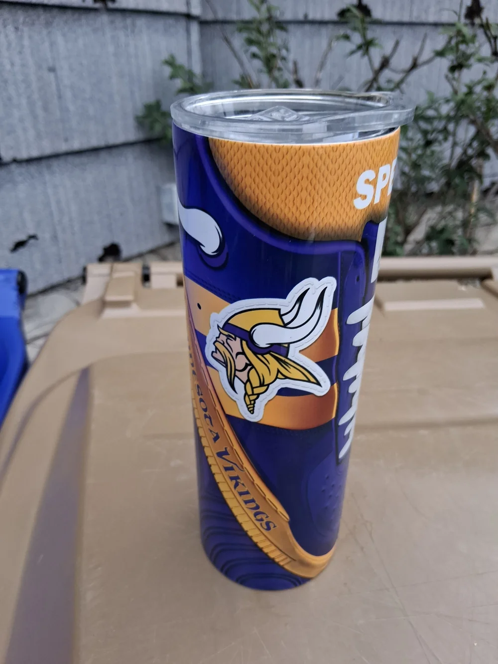 Minnesota Vikings Stainless Steel Travel Tumbler - Purple & Gold 24 Ounces